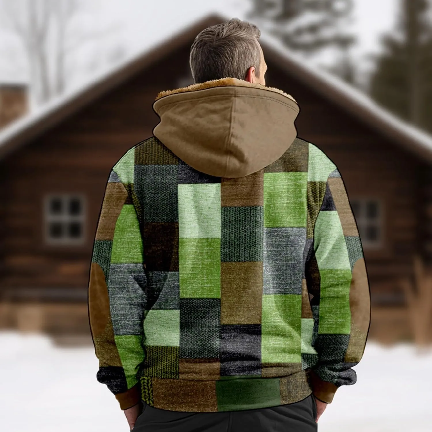 Men's Sherpa Lined Full Zip Fleece Hoodie Heavyweight Fleece Sweatshirt Thick Sherpa Lined Shirts