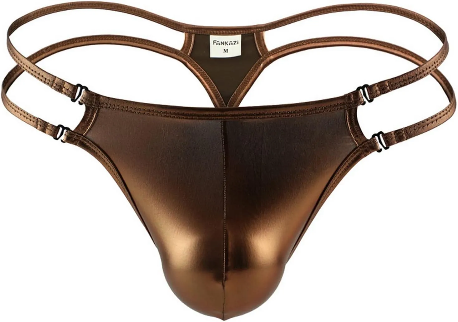 Men's Shiny Metallic G-String Thong Briefs Male Ice Silk Underpanties