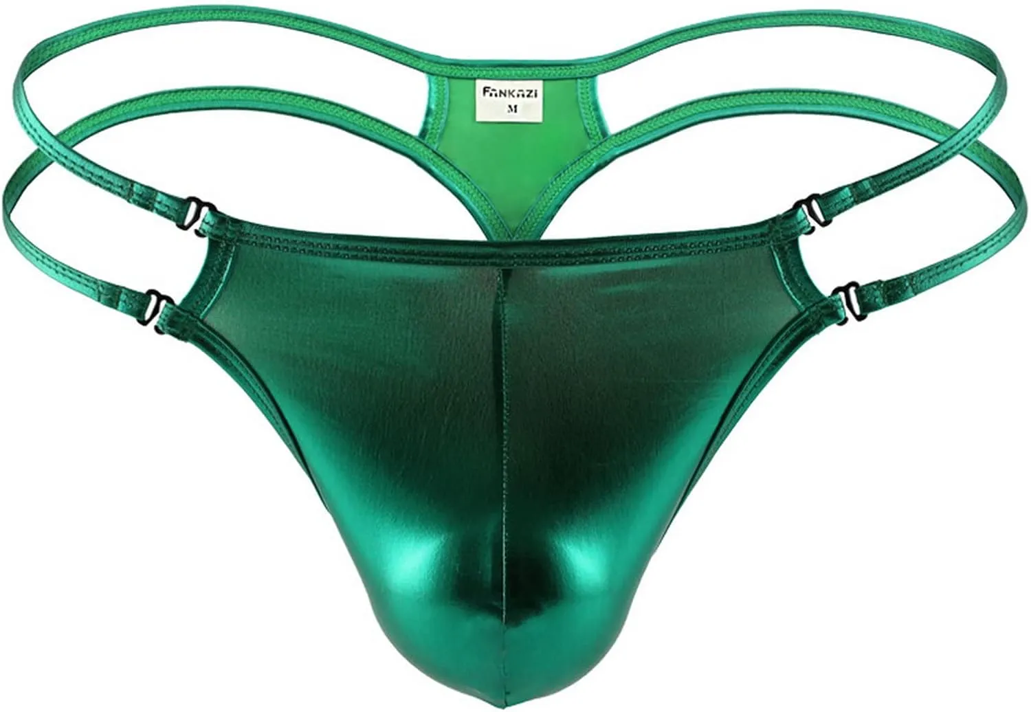 Men's Shiny Metallic G-String Thong Briefs Male Ice Silk Underpanties