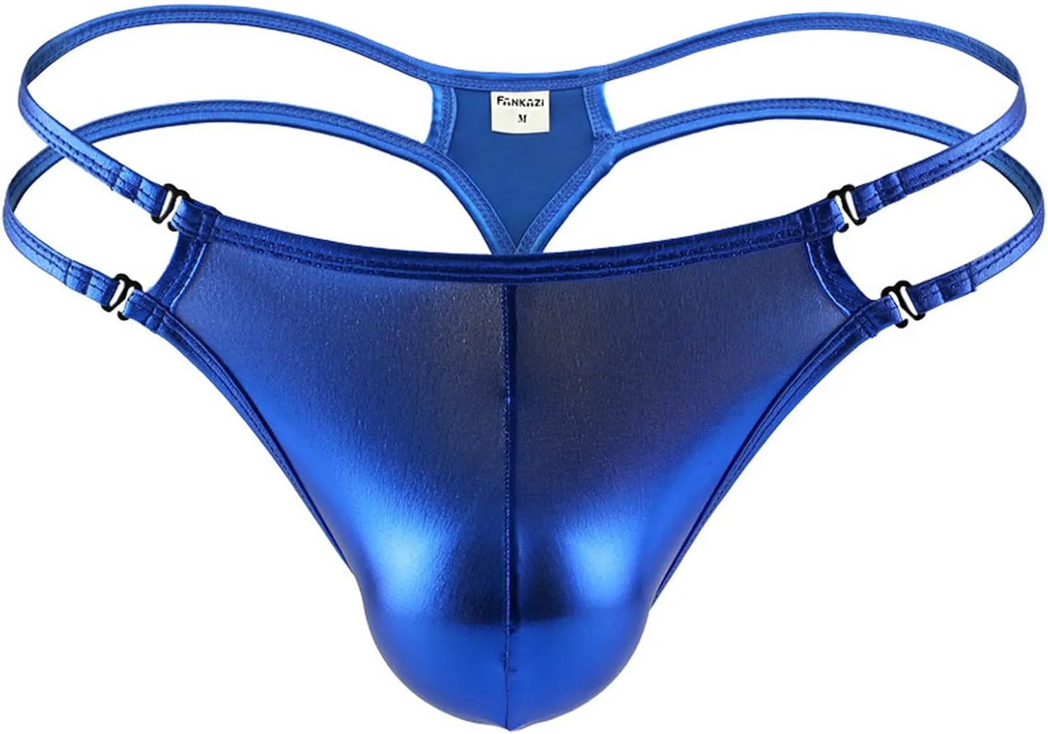 Men's Shiny Metallic G-String Thong Briefs Male Ice Silk Underpanties