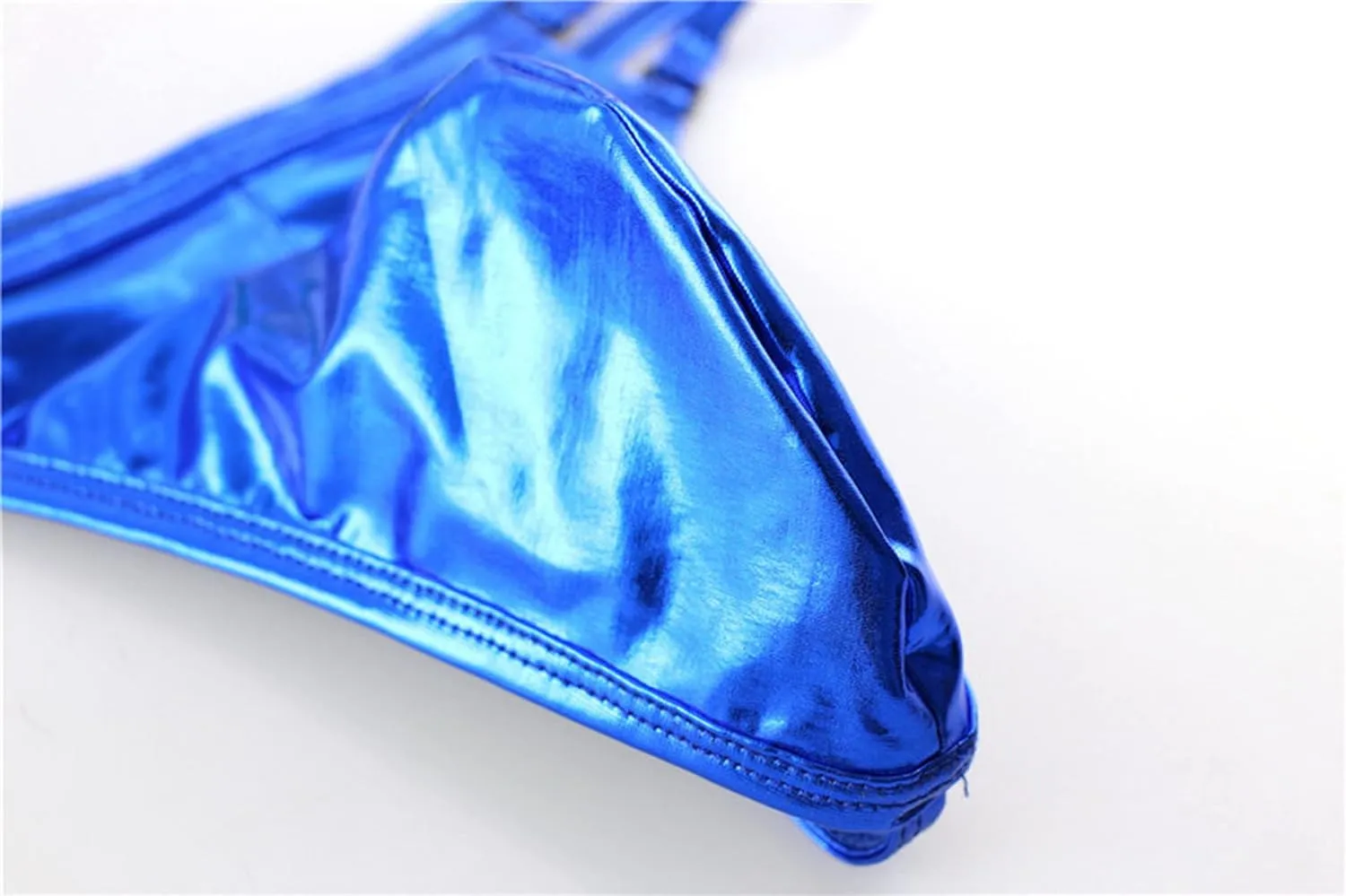 Men's Shiny Metallic G-String Thong Briefs Male Ice Silk Underpanties