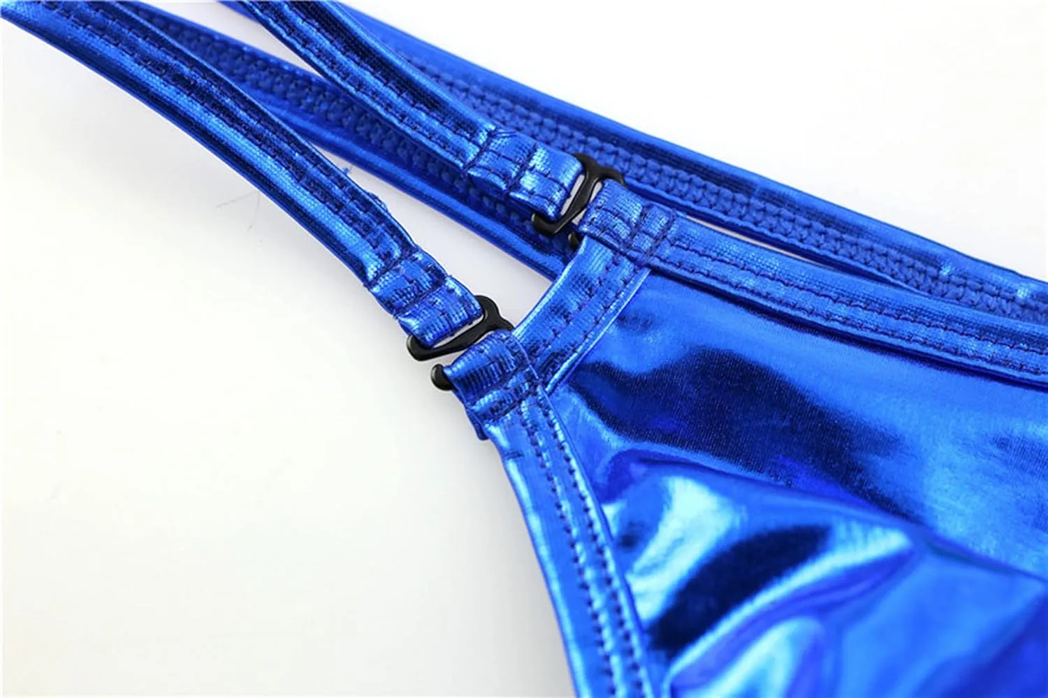 Men's Shiny Metallic G-String Thong Briefs Male Ice Silk Underpanties