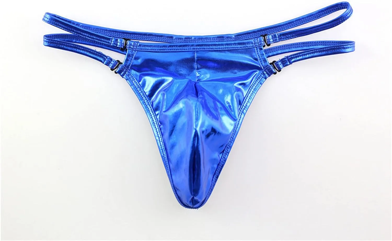 Men's Shiny Metallic G-String Thong Briefs Male Ice Silk Underpanties