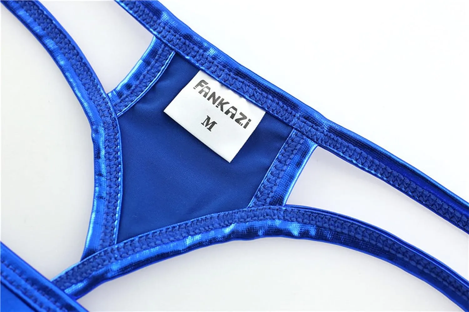 Men's Shiny Metallic G-String Thong Briefs Male Ice Silk Underpanties
