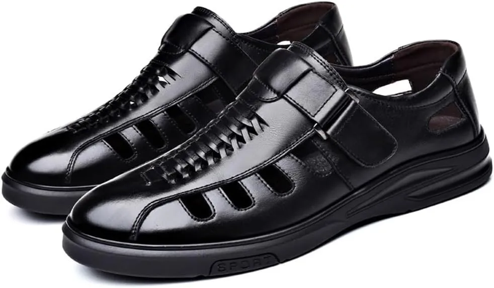 Men's Summer Working Business Dress Sandals Summer Fisherman Beach Shoes Causal Synthetic Leather Walking Office Breathable Oxfords