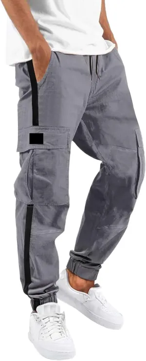 Mens Sweatpants Men's Heavyweight Fleece Cargo Sweatpants Stretch Elastic Waist Jogger Sport Pants Drawstring Sports