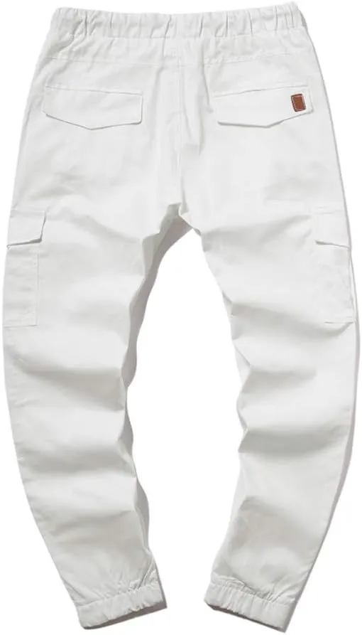Mens Sweatpants with Pockets Casual Straight-Leg Trousers Mens Heavyweight Cargo Fleece Sweatpants Stretch Elastic