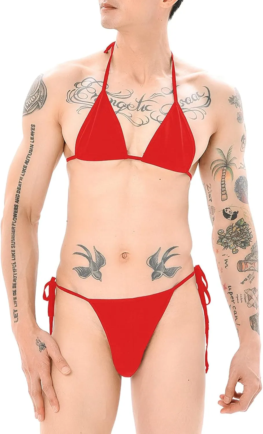 Mens Thong Underwear Pack Men's Suit Solid Color Bikini Bikini Slit Style Lace Up Solid Color Bra Panties Combination
