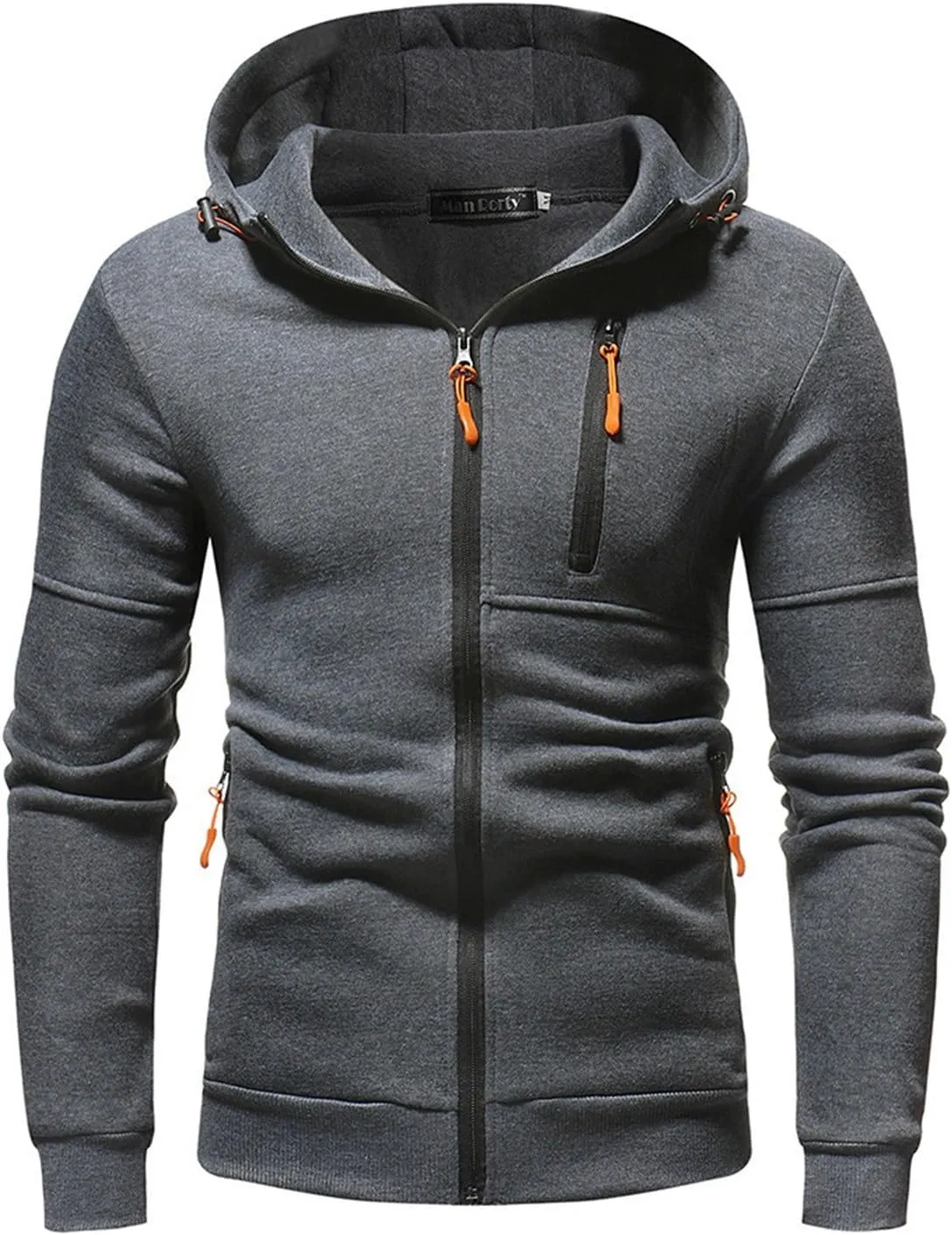 Mens Ultimate Full-Zip Hoodie Men's Spring And Autumn Long Sleeve Half Zip Hoodie Collar Drawstring Hoodies Pullover