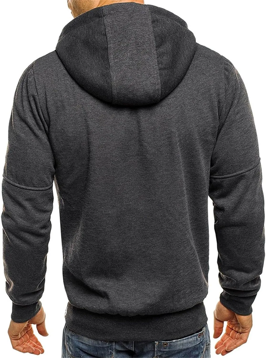 Mens Ultimate Full-Zip Hoodie Men's Spring And Autumn Long Sleeve Half Zip Hoodie Collar Drawstring Hoodies Pullover