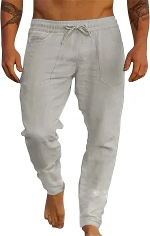 Mens Workout Cargo Sweatpants Men's Personality Casual Drawstring Multi Pocket Sweatpants Lounge Loose Workout Jogger