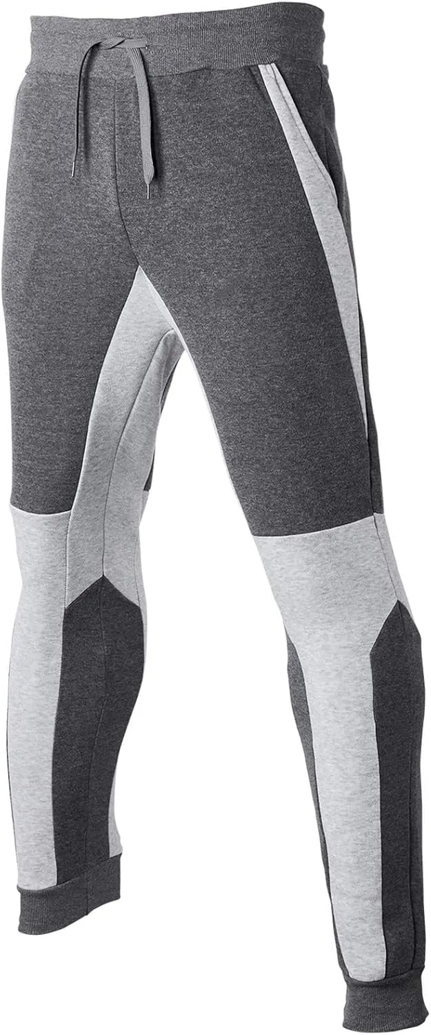 Mens Workout Cargo Sweatpants Trousers Men's Solid Fleece Heavyweight Casual Gym Cargo Sweatpants Heavyweight Fleece