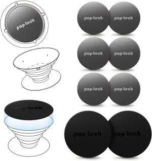 Metal Plate for Phone Magnet, 8 Pack Replacement Magnet Disc Magic Mount Plate with Adhesive Backing for Socket Grips & Magnetic Car Holder Cradle Stand(Dashboard/Vent/CD Slot/Windshield) - Round
