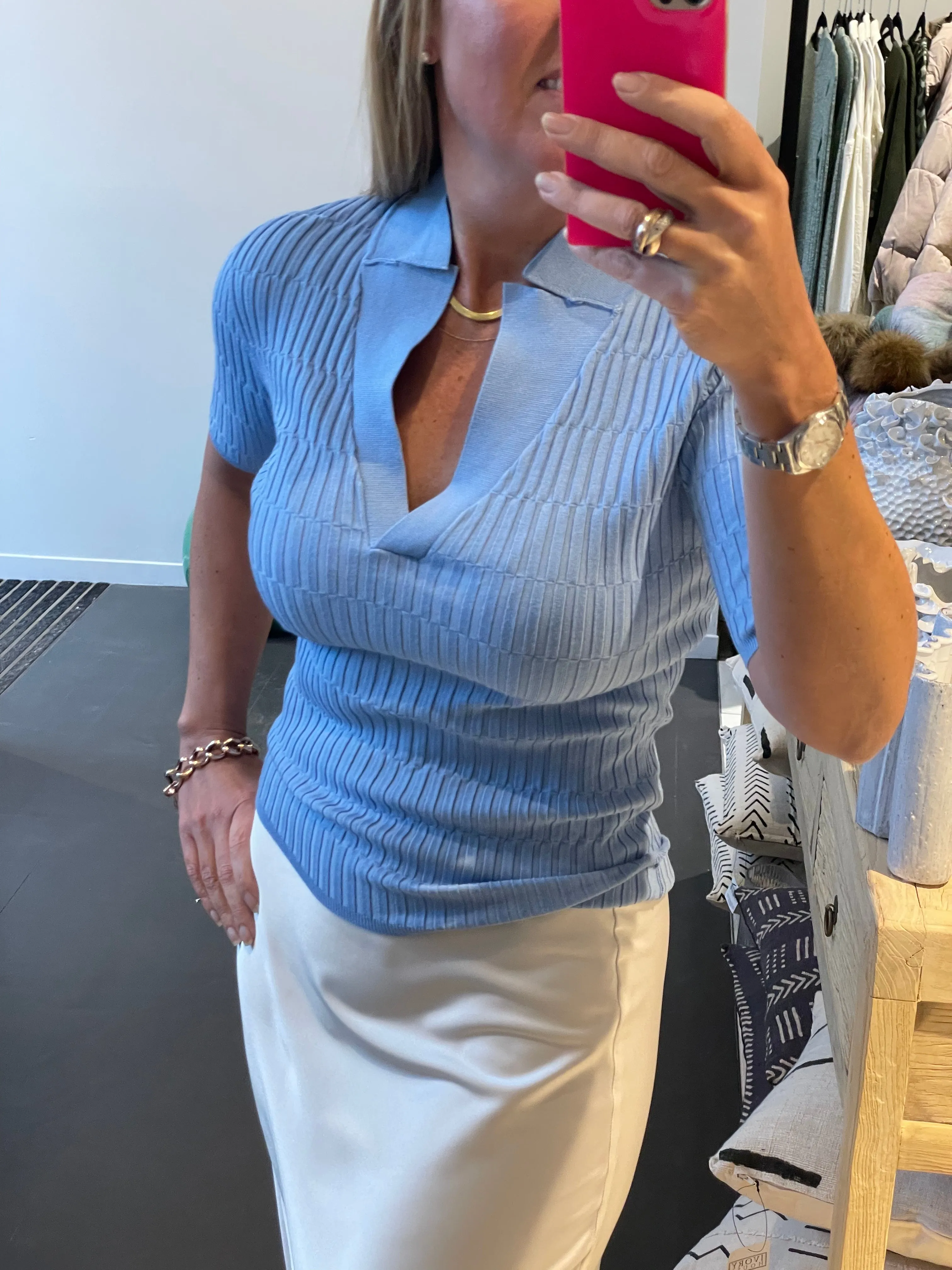 Milano Golf Knit Top - BLUE