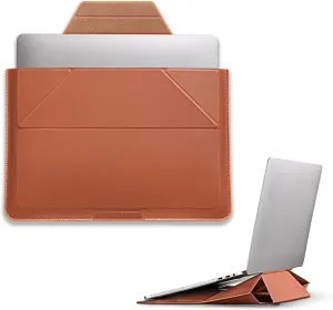 MOFT Laptop Sleeve Bag for MacBook Computer Expandable Storage, Two Adjustable Angles Laptop Stands, Ultra-Slim Stylish Pieces Laptop Case Sleeves, Sienna Brown,13"-14"
