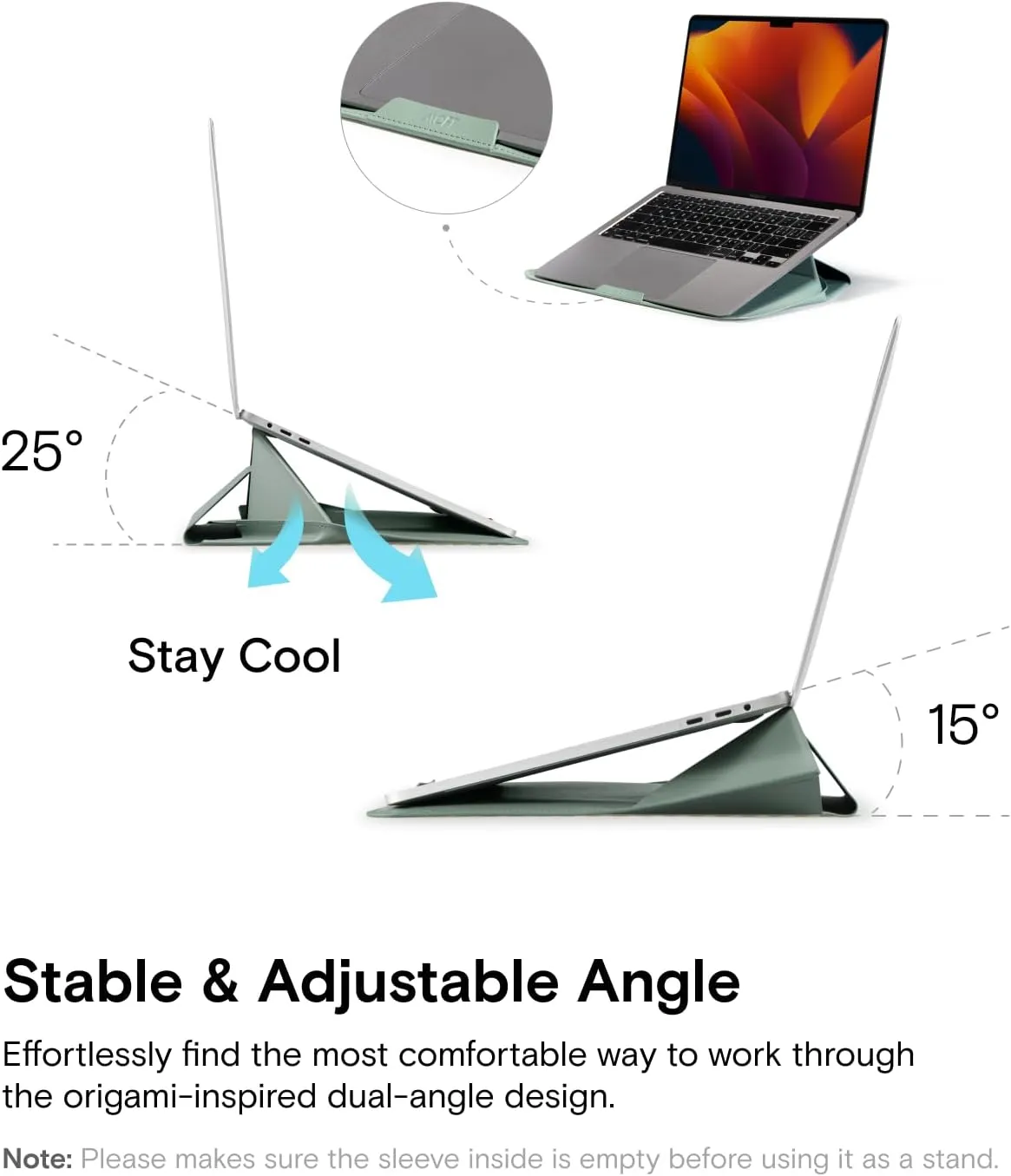 MOFT Laptop Sleeve Bag for MacBook Computer Expandable Storage, Two Adjustable Angles Laptop Stands, Ultra-Slim Stylish Pieces Laptop Case Sleeves, Sienna Brown,13"-14"