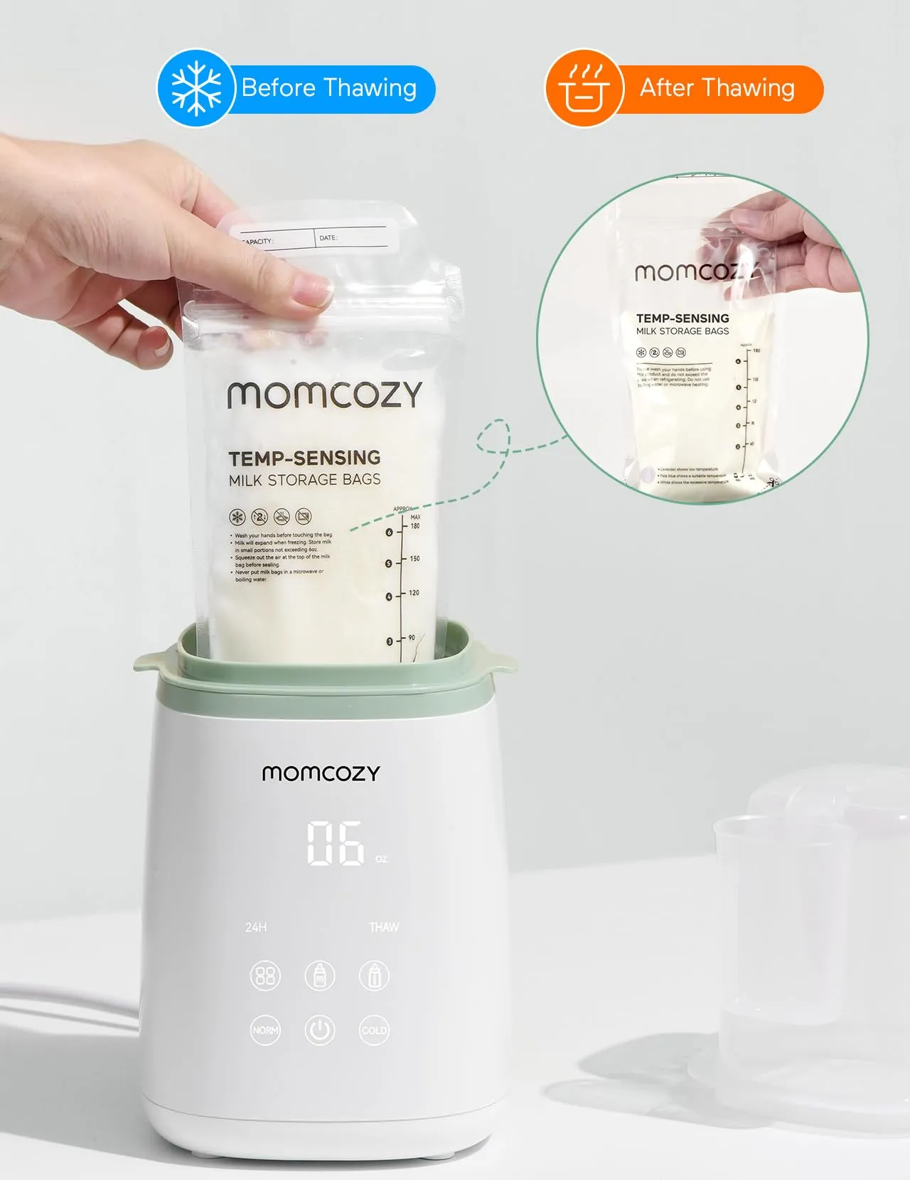 Momcozy Bottle Warmer, Fast Bottle Warmers for All Bottles with Timer, Accurate Temperature Control and Automatic Shut-Off, Multifunctional Bottle Warmer for Breastmilk
