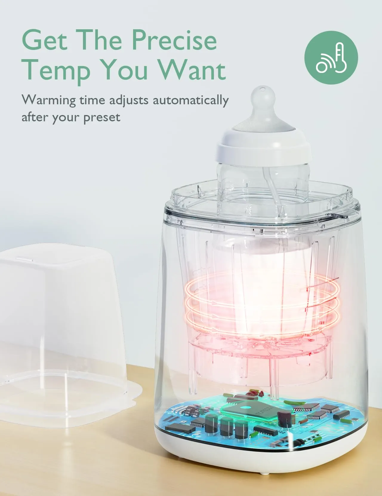 Momcozy Bottle Warmer, Fast Bottle Warmers for All Bottles with Timer, Accurate Temperature Control and Automatic Shut-Off, Multifunctional Bottle Warmer for Breastmilk