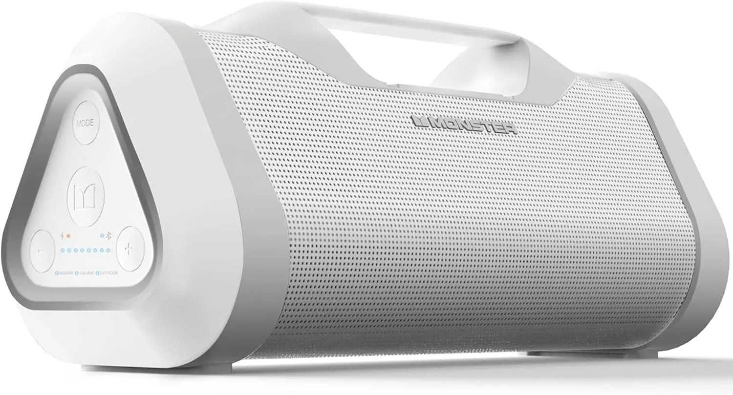 Monster Blaster 3.0 Portable Speaker, 120W Wireless Bluetooth Speaker, IPX5 Rechargeable Waterproof Bluetooth Speaker with USB Charge Out & Aux Input