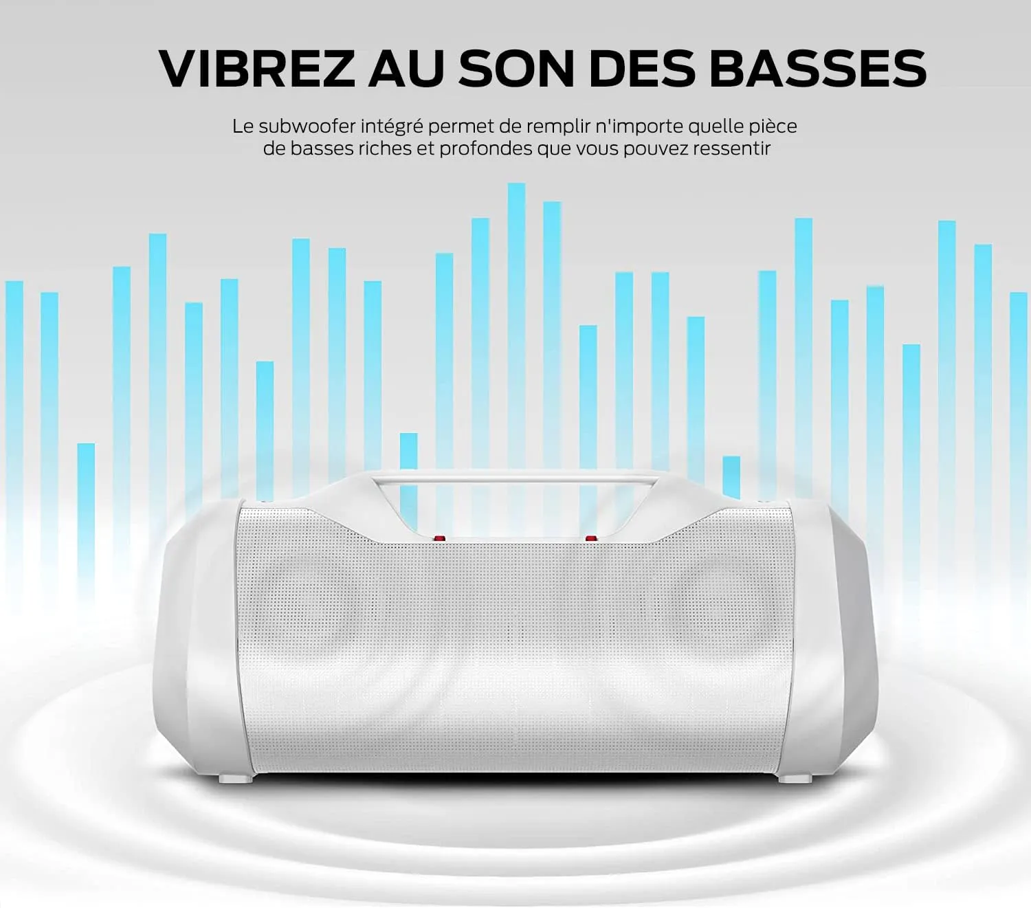 Monster Blaster 3.0 Portable Speaker, 120W Wireless Bluetooth Speaker, IPX5 Rechargeable Waterproof Bluetooth Speaker with USB Charge Out & Aux Input