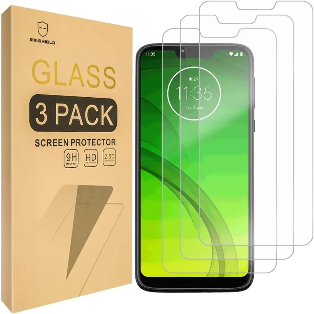 Mr.Shield [3-PACK] Designed For Motorola (MOTO G7 Power) [Tempered Glass] Screen Protector with Lifetime Replacement