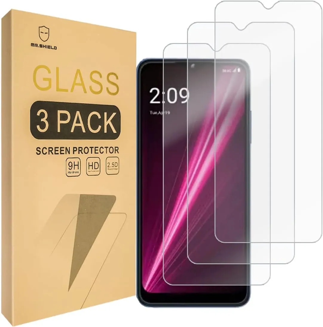 Mr.Shield [3-Pack] Designed For T-MOBILE REVVL 6 5G / REVVL 6x 5G [Tempered Glass] [Japan Glass with 9H Hardness] Screen Protector