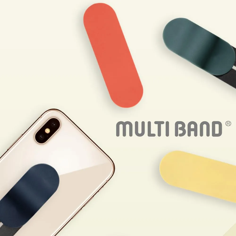 MULTI BAND Original Phone Grip, Secure Hand Strap Holder, Slim Fashionable Finger Loop Selfie Grip, Phone Stand Compatible with Most Smartphones