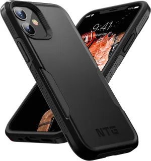 NTG Military Shockproof iPhone 12 Case [2 Layer Structure][Military Grade Anti-Drop] Hard Slim iPhone 12 Phone Case, Shockproof Protective Phone Case for iPhone 12 (6.1 inch), Black