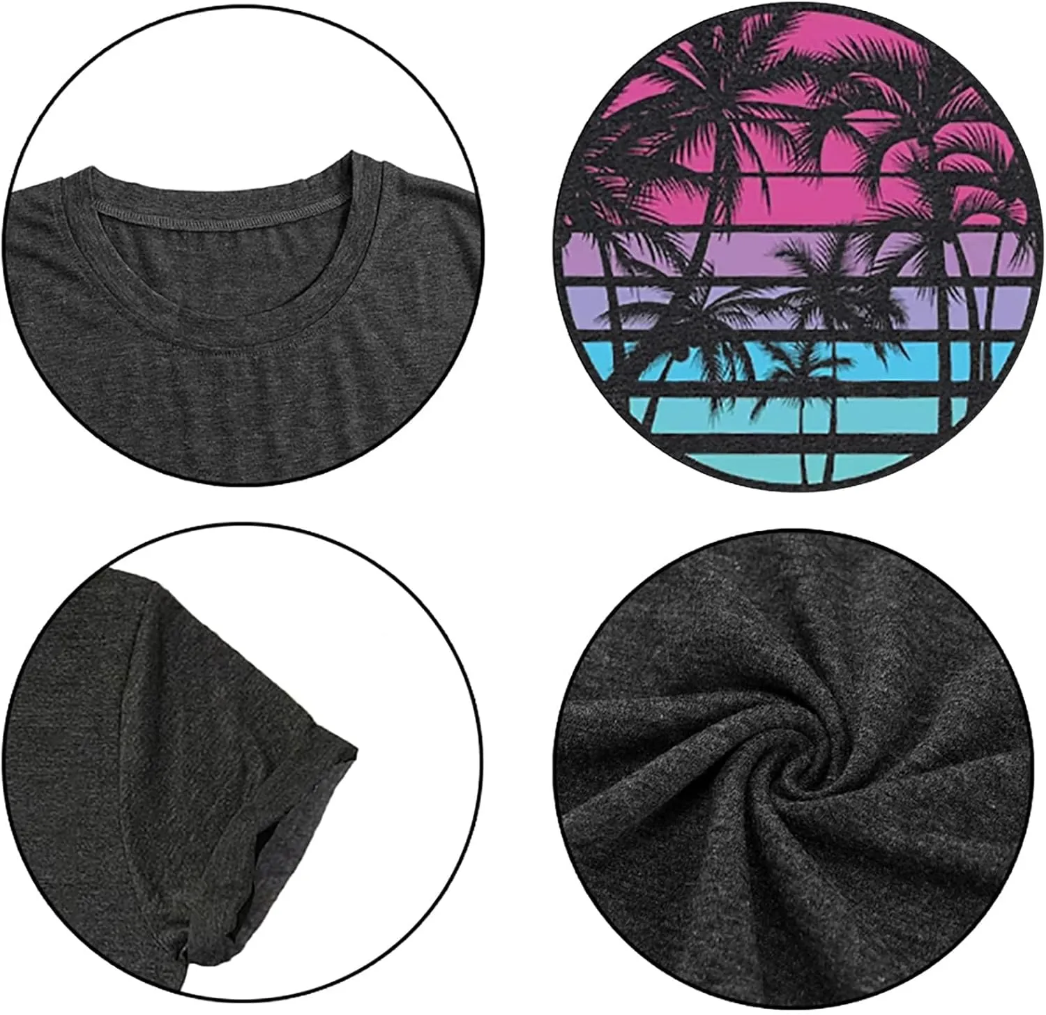 On Cruise Time Shirts for Women Palm Trees Beach Graphic Tee Tops Summer Beach Party Vacation Short Sleeve Tshirt Tops