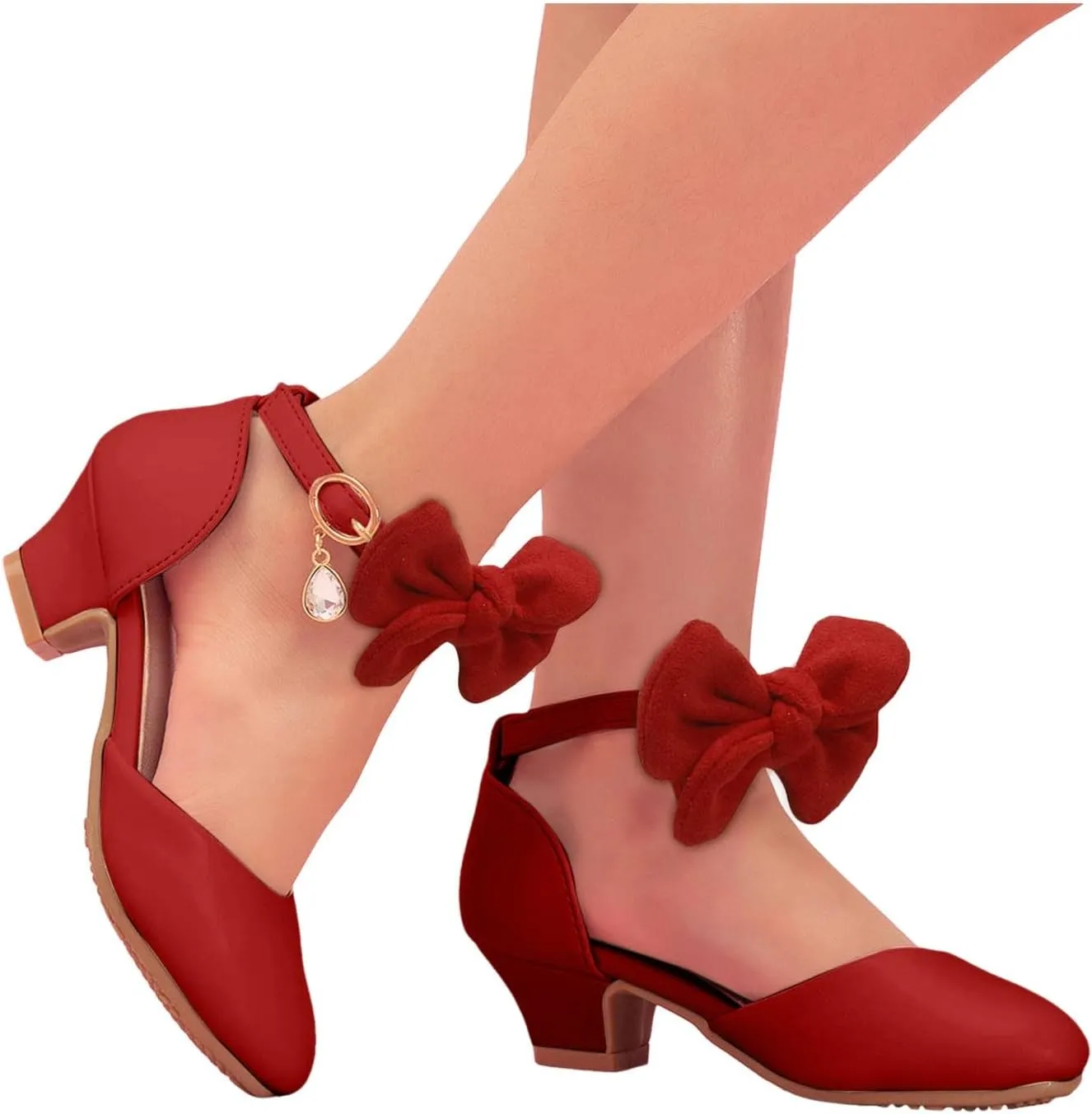 Open Toe Sandals Girls Princess Shoes Little Girl Hollow Bow Sandals Children Dance Performance Dress High Heels