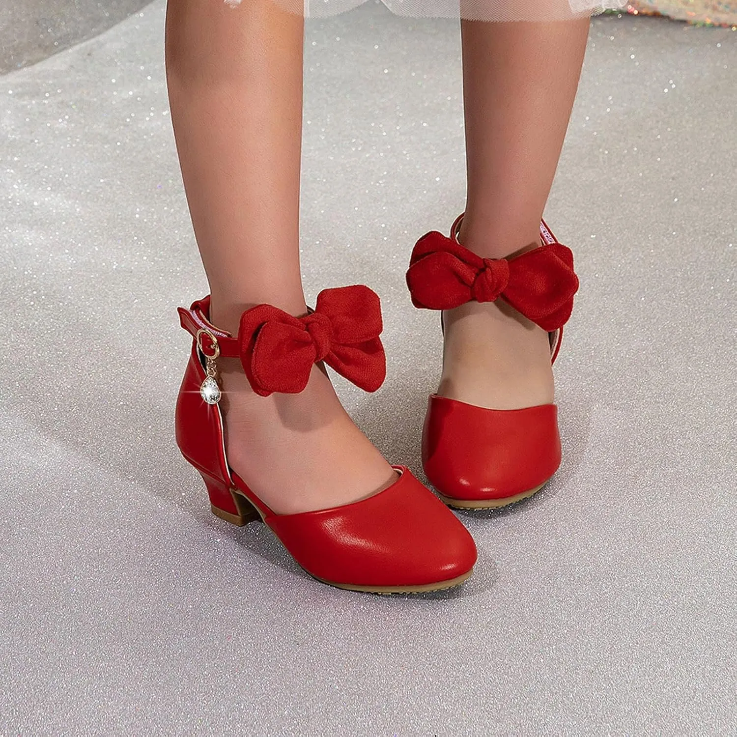 Open Toe Sandals Girls Princess Shoes Little Girl Hollow Bow Sandals Children Dance Performance Dress High Heels
