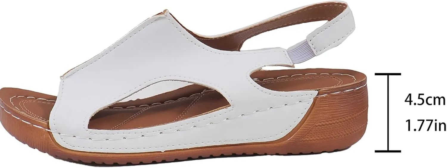Orthopedic Sandals for Women Arch Support Comfortable Wedge Sandals Ankle Strap Open Toe Platform Slingback Summer Shoe