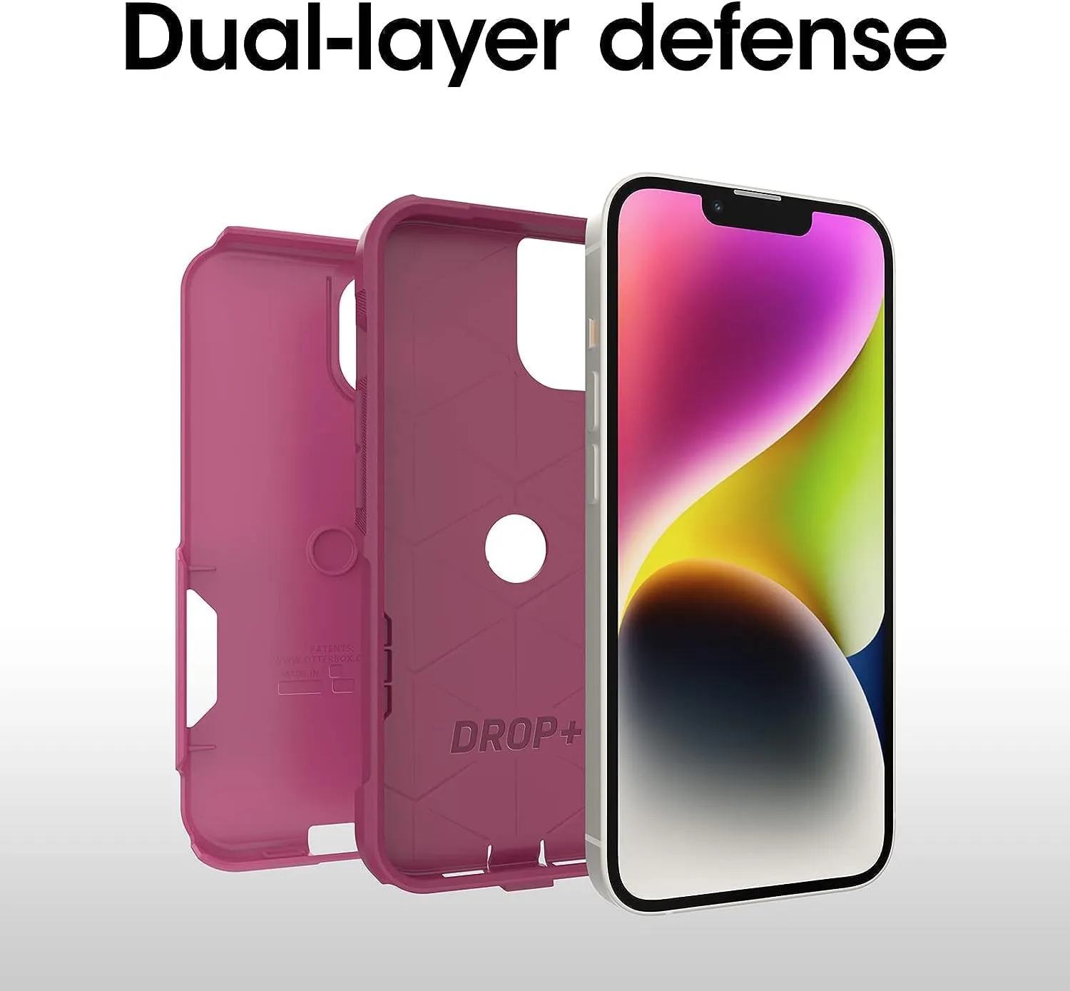 OtterBox Commuter Series Case for iPhone 14 & iPhone 13 (Only) - Non-Retail Packaging - Into The Fuchsia