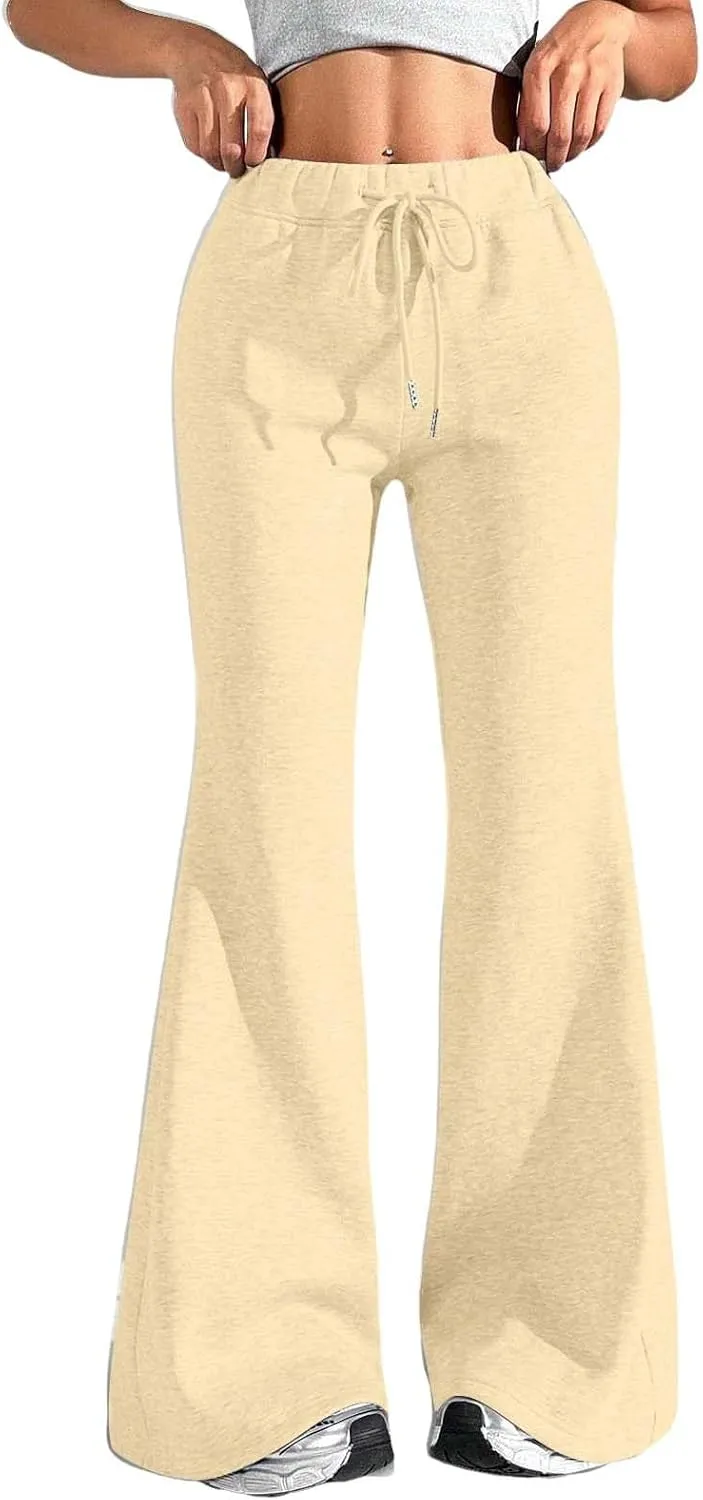 Oversized Wide Leg Sweatpants Women Elastic Drawstring Straight Leg Sweatpants Low Waisted Baggy Lounge Pants Pocket