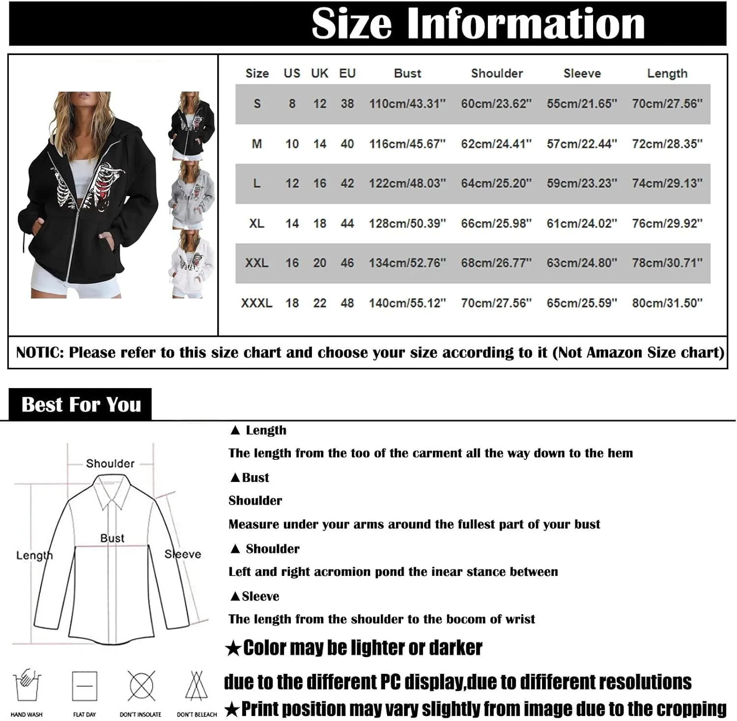 PETYCZEN Zip Up Hoodies for Women Casual Long Sleeve Oversized Sweatshirt Drawstring Cute Teen Girls Jackets Fall Y2K Clothes