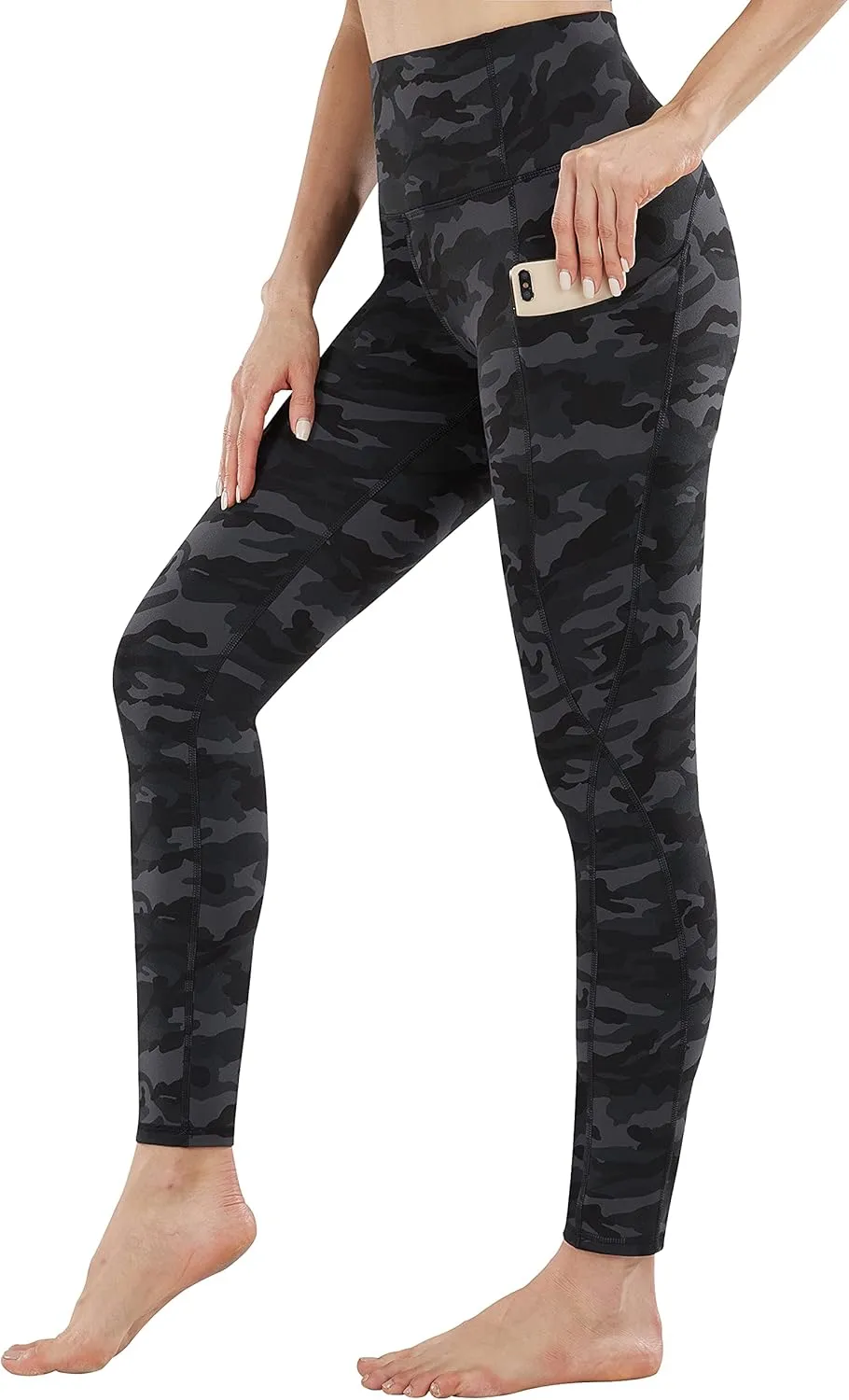 PHISOCKAT High Waist Yoga Pants Women with Pockets, Leggings for Women Tummy Control, Workout Leggings
