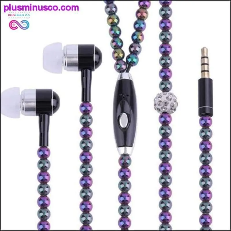 Pink Pearl Rhinestone Universal Noise Cancelling Earphones