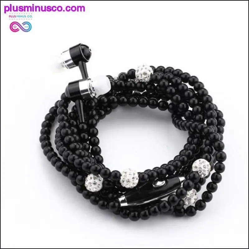 Pink Pearl Rhinestone Universal Noise Cancelling Earphones