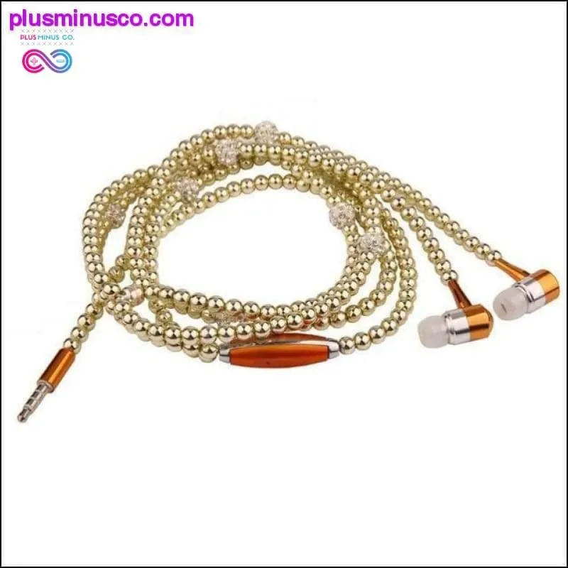 Pink Pearl Rhinestone Universal Noise Cancelling Earphones
