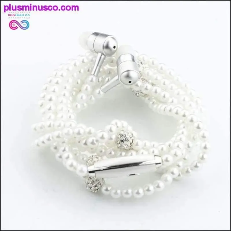 Pink Pearl Rhinestone Universal Noise Cancelling Earphones