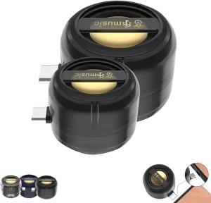 Portable 5X Speaker Amplifier, Plug & Play for Music/Calls, 2025 New Mini Phone Speaker Amplifier, Suitable for Phones, Tablets, Laptops (Black-2pcs)