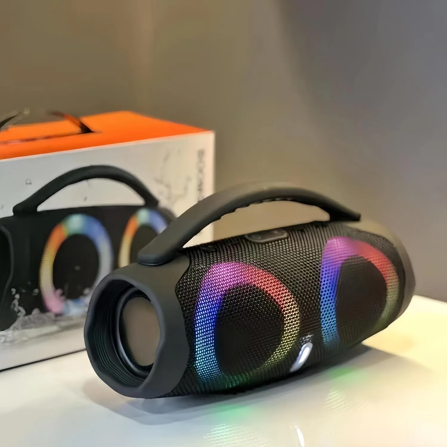 Portable Bluetooth Speakers, Portable Outdoor Speakers,Fashionable Music Players with LED Lights, Bluetooth 5.0 Wireless Speakers