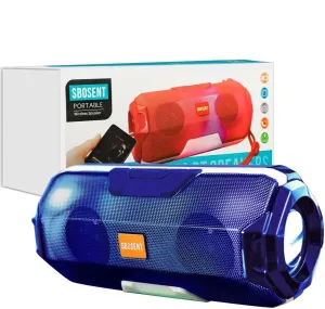 Portable Bluetooth Speakers with Light, Wireless Speaker, V5.1USB Card, Micro SD Card & FM Radio, for Outdoor, Indoor, Travel, Beach, Camping. (Blue)
