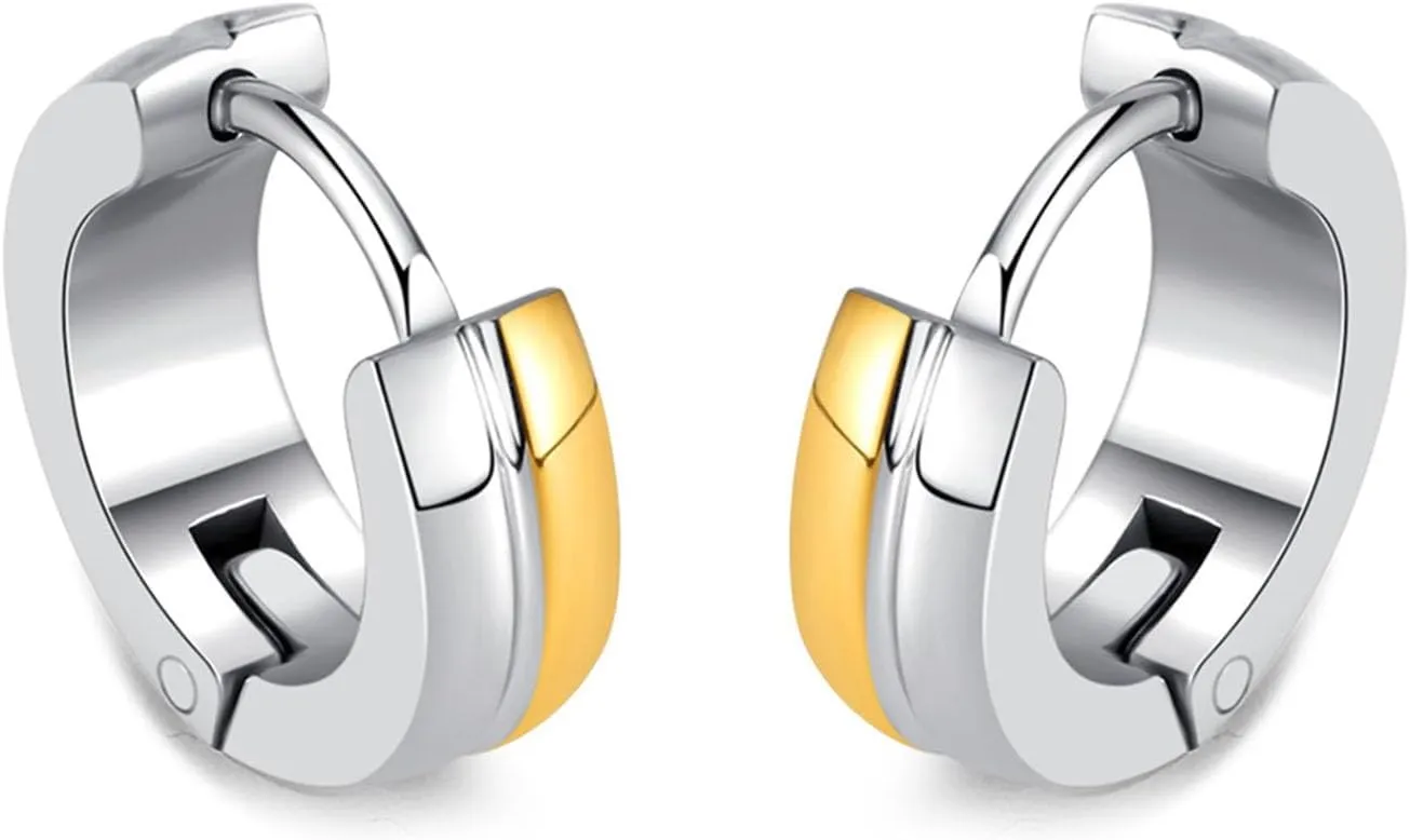 Punk Rock Simple Stainless Steel Huggie Hoop Earrings