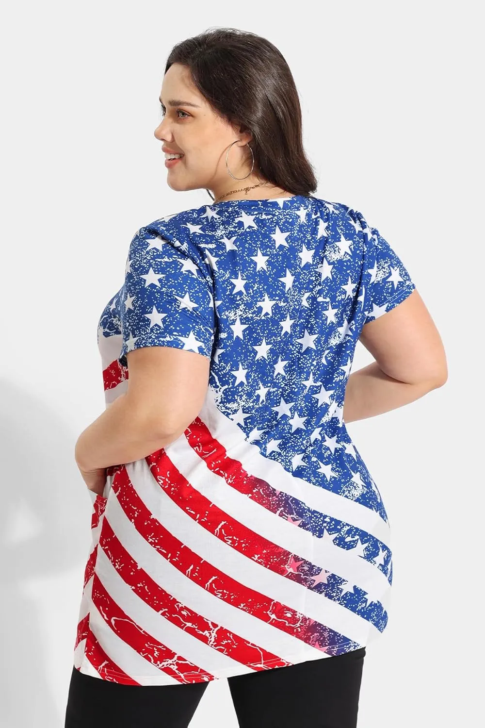 RITERA Plus Size Tops for Women Long Tunic Tops Summer Long Shirts Short Sleeve Spring Tops with Pockets for Leggings XL-5XL