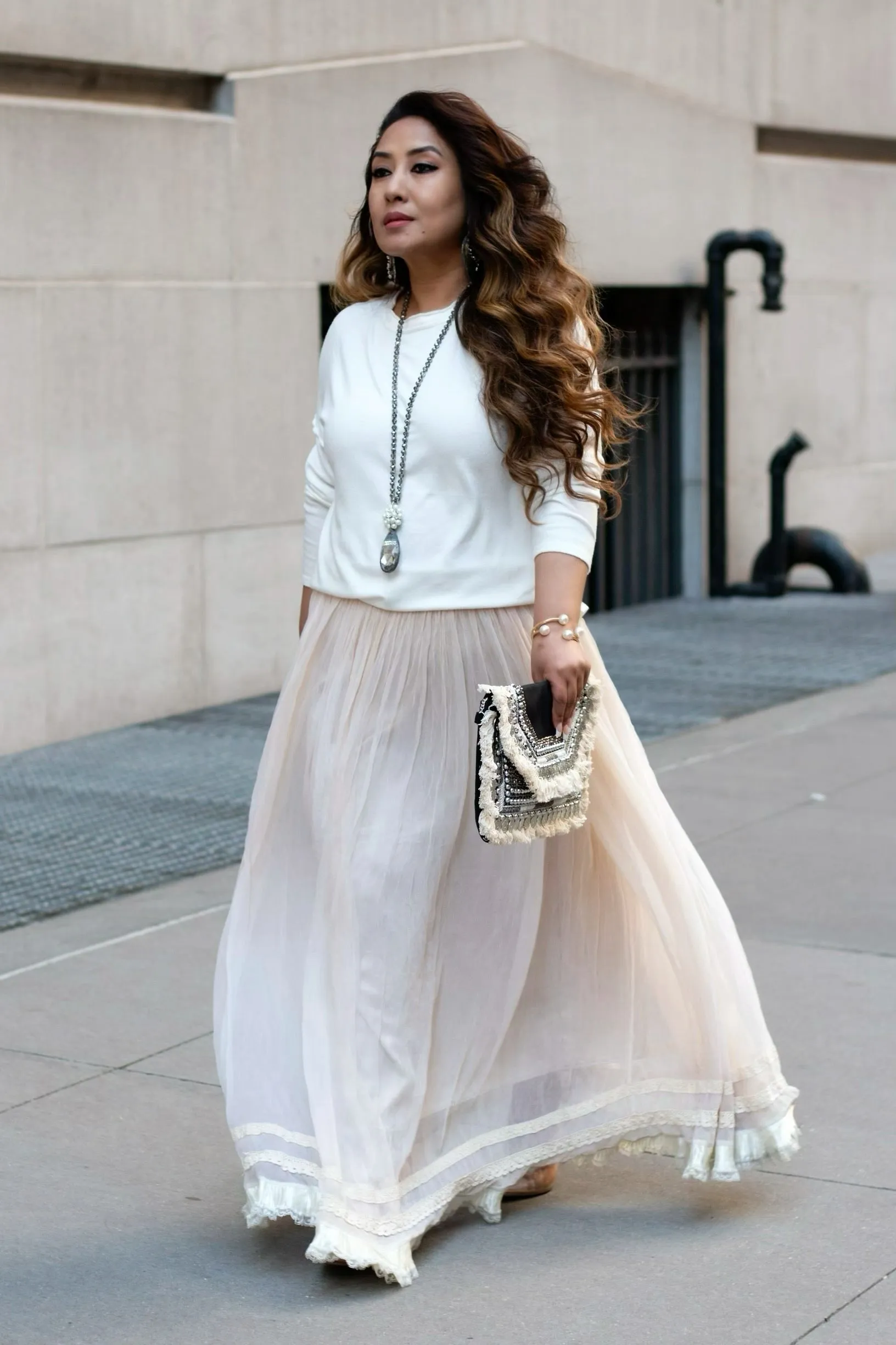 Round Neck Oversized Side Slit Sweater Top