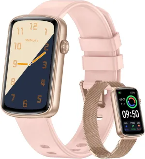 RUIMEN Fitness Tracker, Fitness Watches for Women Men with Heart Rate Monitor Blood Oxygen Sleep Tracker Pedometer, 1.47" Smart Watch Step Calorie Counter for Android iOS IP68 Waterproof (Pink)