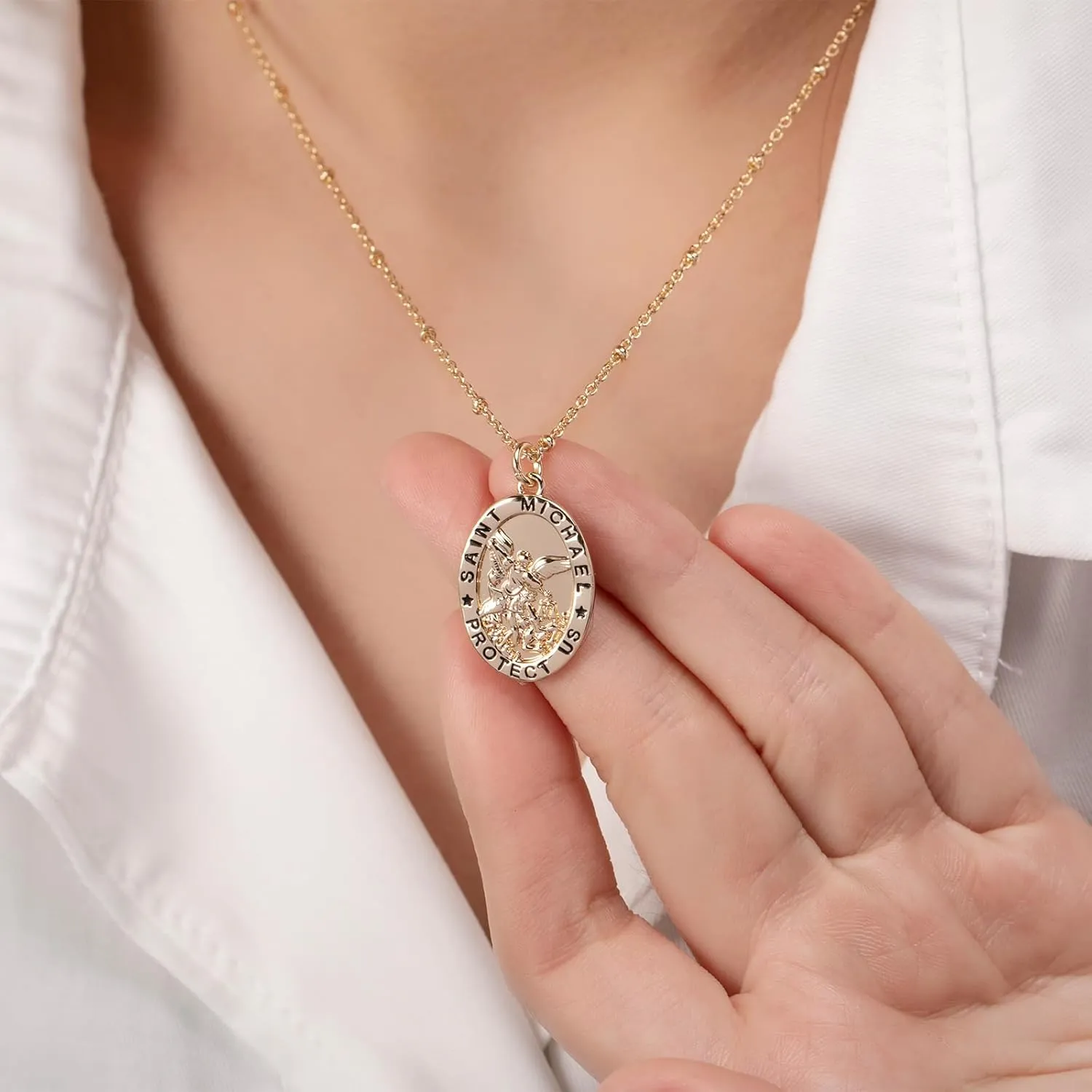 Saint Christopher/Michael Necklace for Women, St Series Medals Catholic Gift Medal Pendant Jewelry