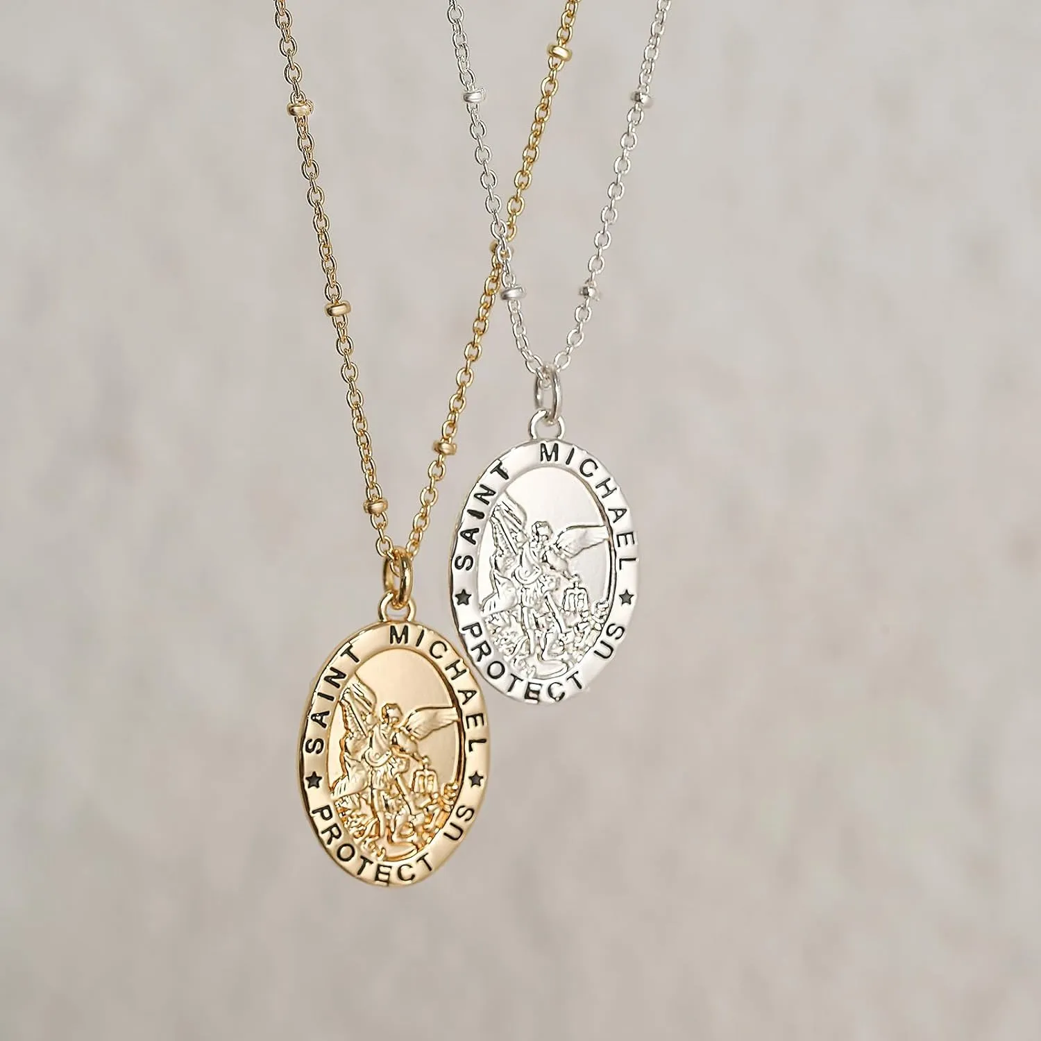 Saint Christopher/Michael Necklace for Women, St Series Medals Catholic Gift Medal Pendant Jewelry