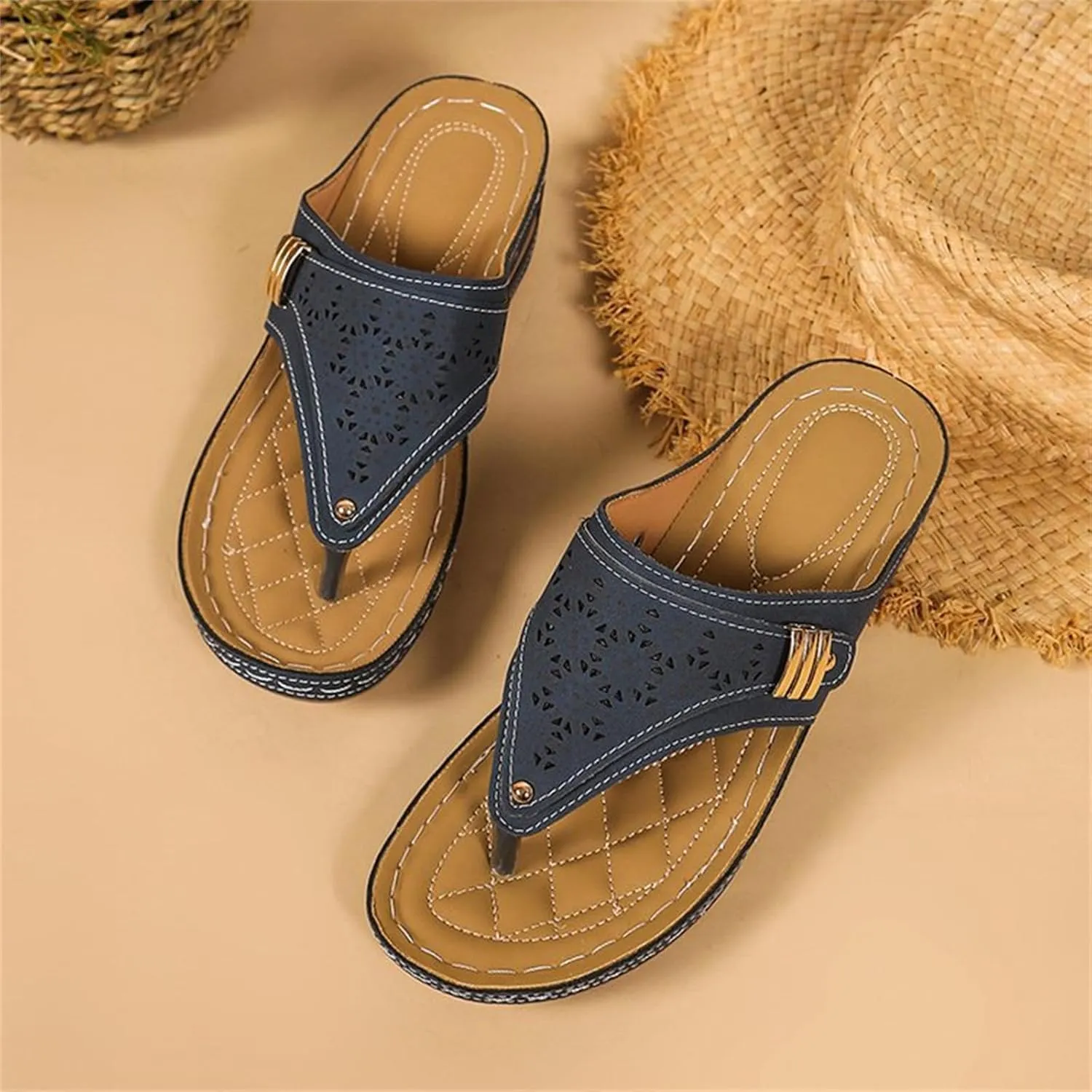 Sandals Women Dressy Summer Flat Cute Casual Beach Shoes Fashion Orthotic Slides Thong Sandals Orthopedic Slippers